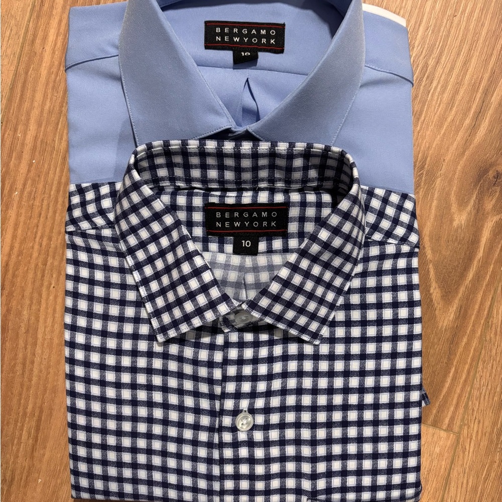 Boys Blue and Navy Checkered Shirts